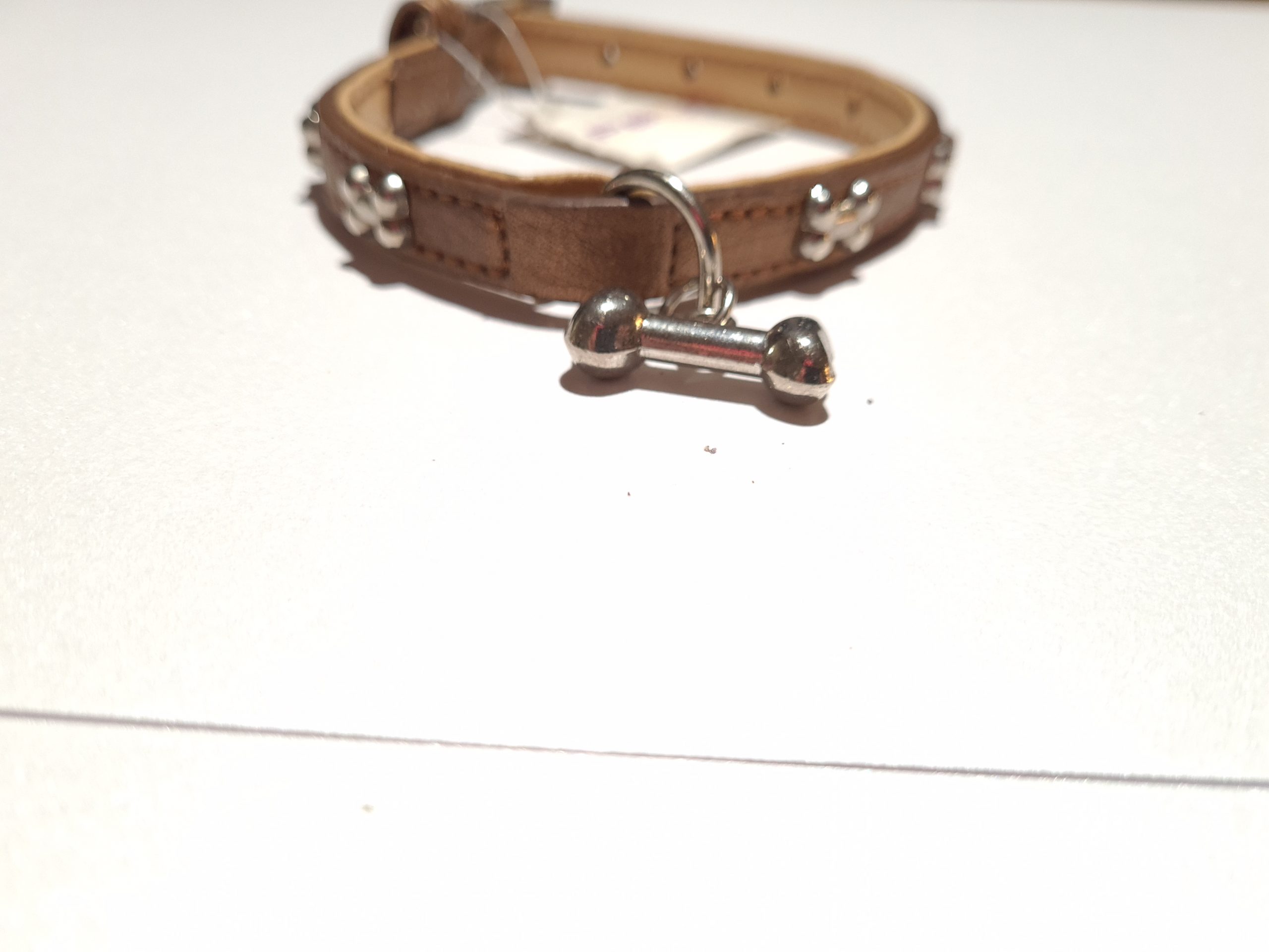 Halsband Pearls Leer Bruin Maat S - Image 3